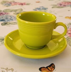 Fiesta Ware USA Homer Laughlin Co Cup & Saucer Lemongrass